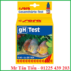 Hộp test gH trong nước của hãng Sera được dùng để kiểm tra độ cứng tổng của nước trong các ao nuôi trồng thủy sản