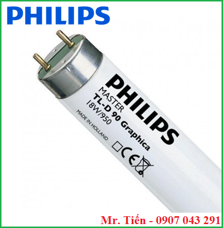 Bóng đèn so màu D50 Philips Master TL-D 90 Graphica 18W/950 Made in Holland