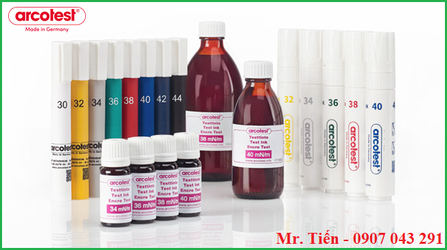 Bút và mực thử sức căng màng nhựa Corona (ink dyne test) Arcotest Đức