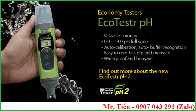 Máy đo độ pH nước ao nuôi tôm cá Ecotestr pH2 hãng Eutech (singapore)