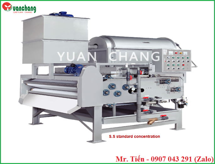 Máy ép bùn băng tải (Continuous filter belt sludge dewatering Machine) TA hãng Yuanchang Máy ép bùn băng tải (Continuous filter belt sludge dewatering Machine) TA hãng Yuanchang